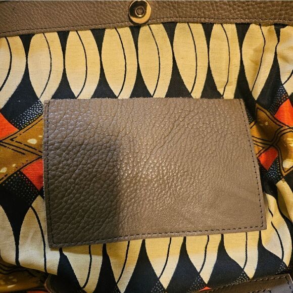 UNBRANDED Large Gray Leather Tote Shoulder Bag - Picture 7 of 8